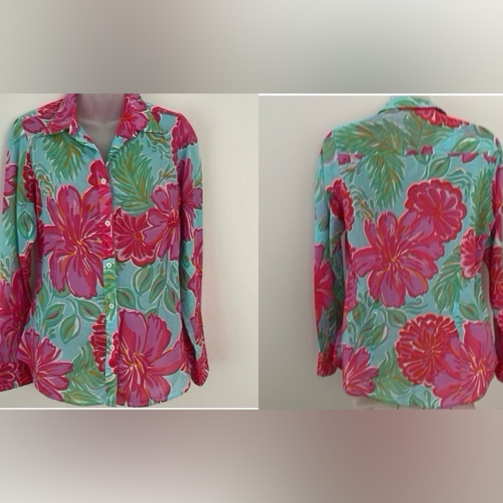 Lilly Pulitzer long sleeve floral blouse